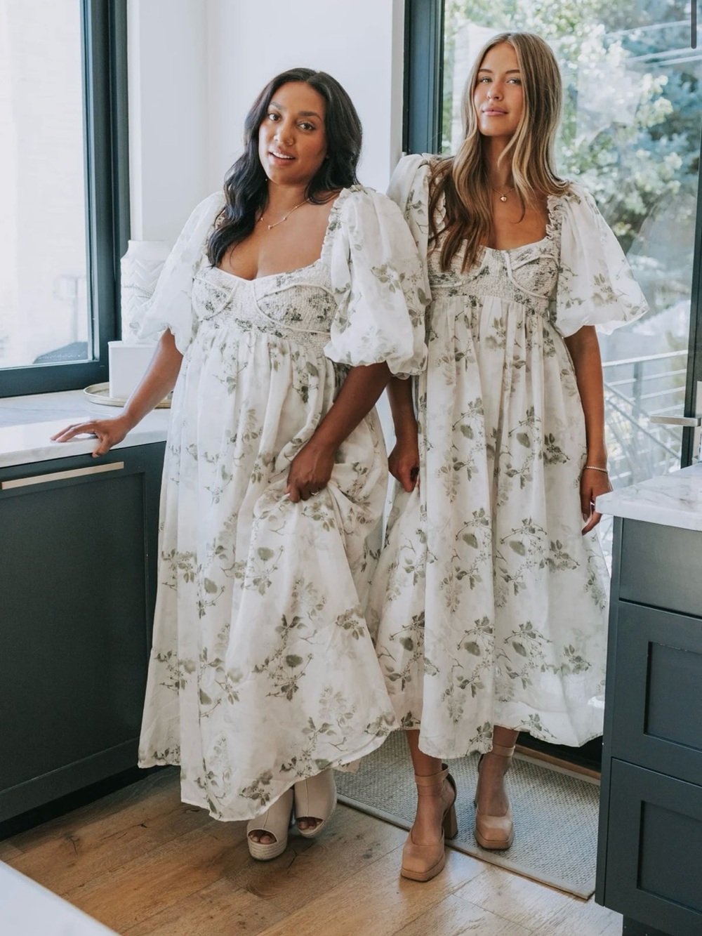 Floral maxi dress, bump friendly